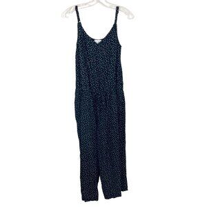 Tommy Bahama Sea Swell Linen Cropped Jumpsuit Black Polka Dot - Size Small
